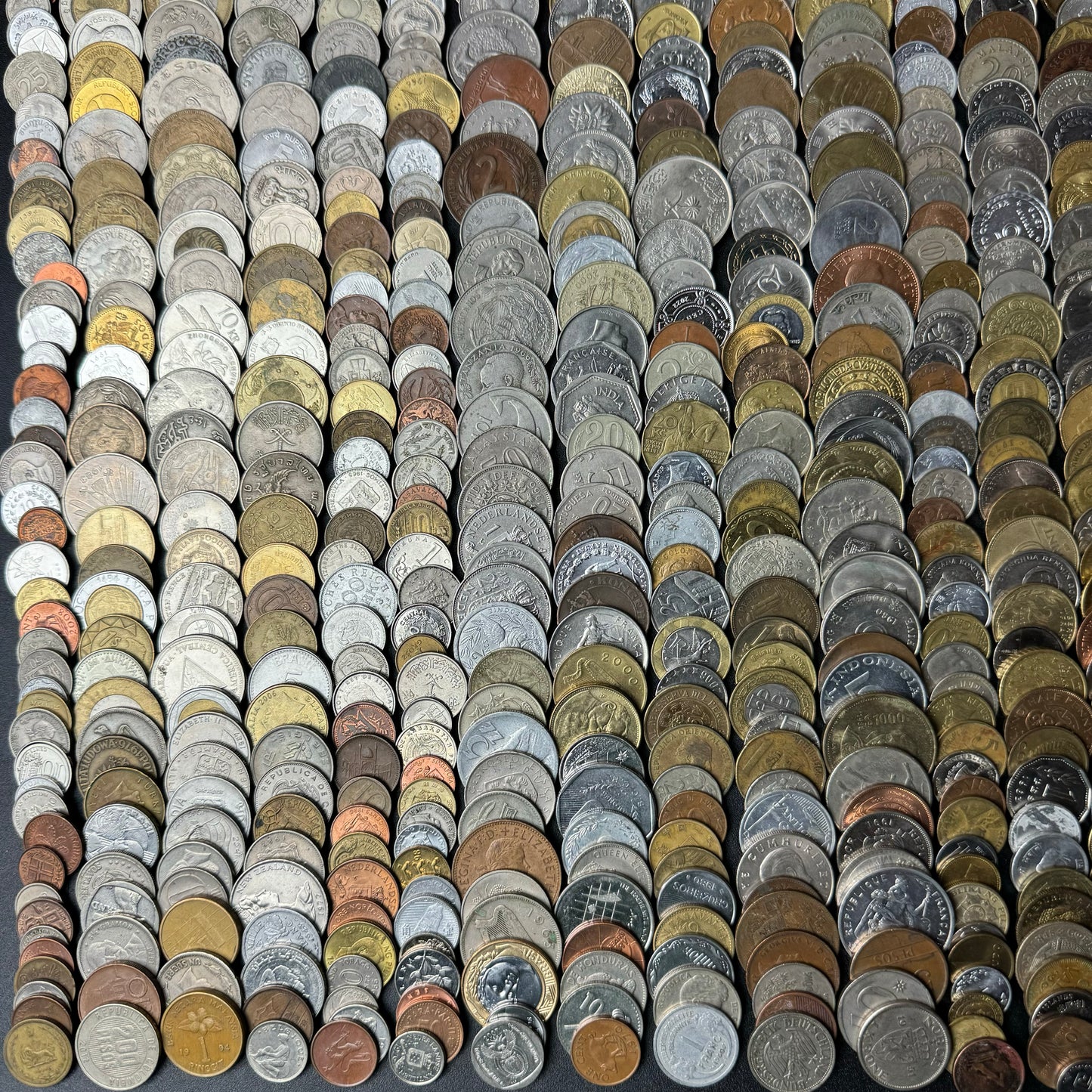 50-1500 Different World Coins – Mixed in One Bag (No Repeats)