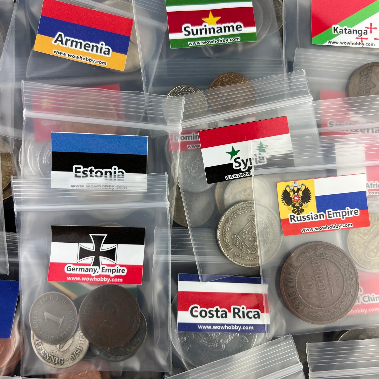 500-1500 Different World Coins – Organized by Country (No Repeats)