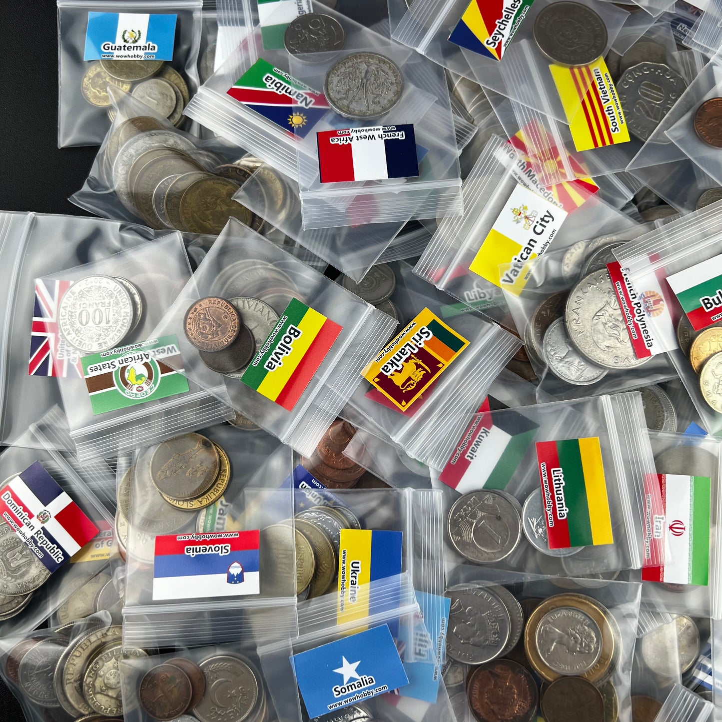 500-1500 Different World Coins – Organized by Country (No Repeats)