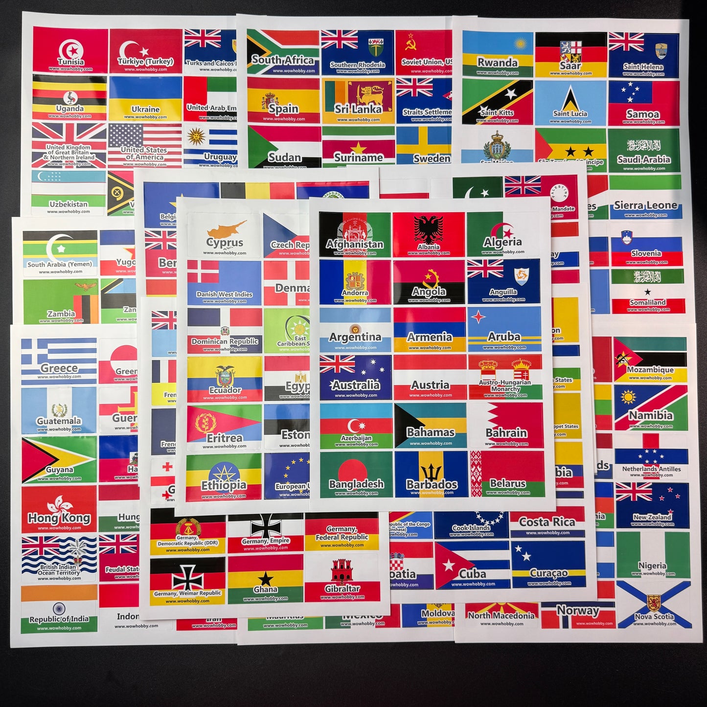 250 Mini Country Flags for Binders