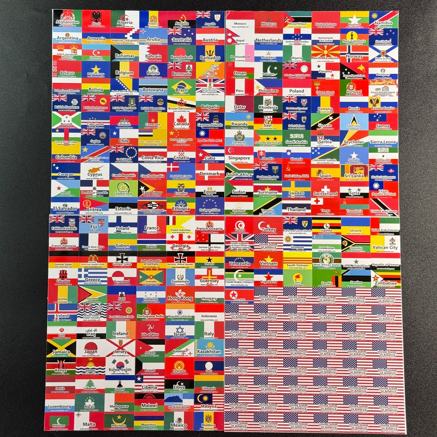 250 Mini Country Flags for Binders