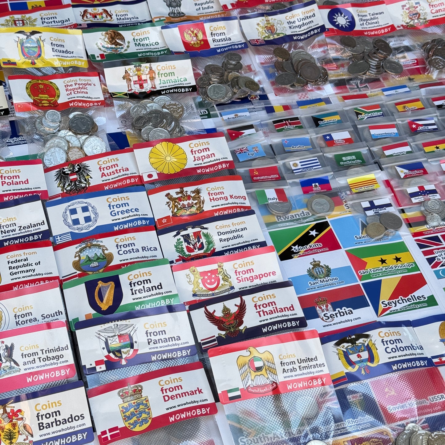 500-2000 World Coins – Organized by Country (Some Repeats)