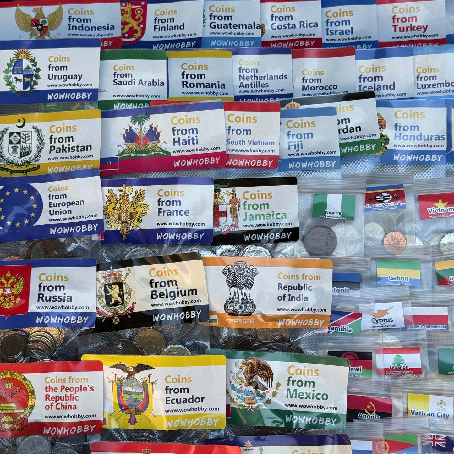 500-2000 World Coins – Organized by Country (Some Repeats)