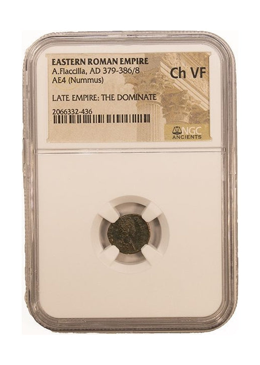 Roman Bronze AE4 Of Aelia Flacilla (AD 379–386) NGC
