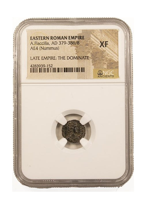 Roman Bronze AE4 Of Aelia Flacilla (AD 379–386) NGC