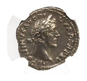 Antoninus Pius Roman Silver Denarius (AD 138-161) NGC