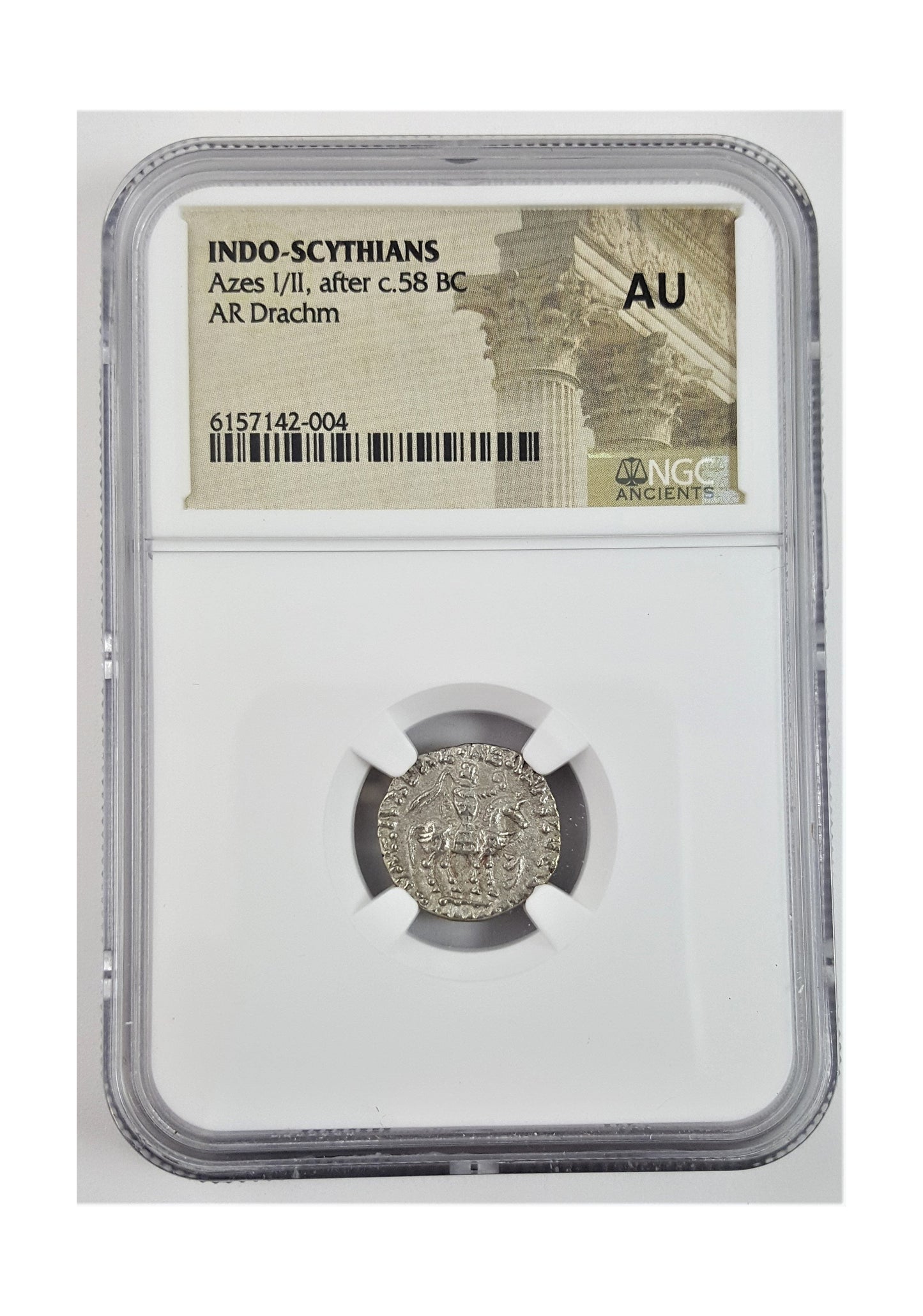 Azes II Silver Drachm – Journey of the Magi Era (c. 35 BC – AD 5) – NGC Certified