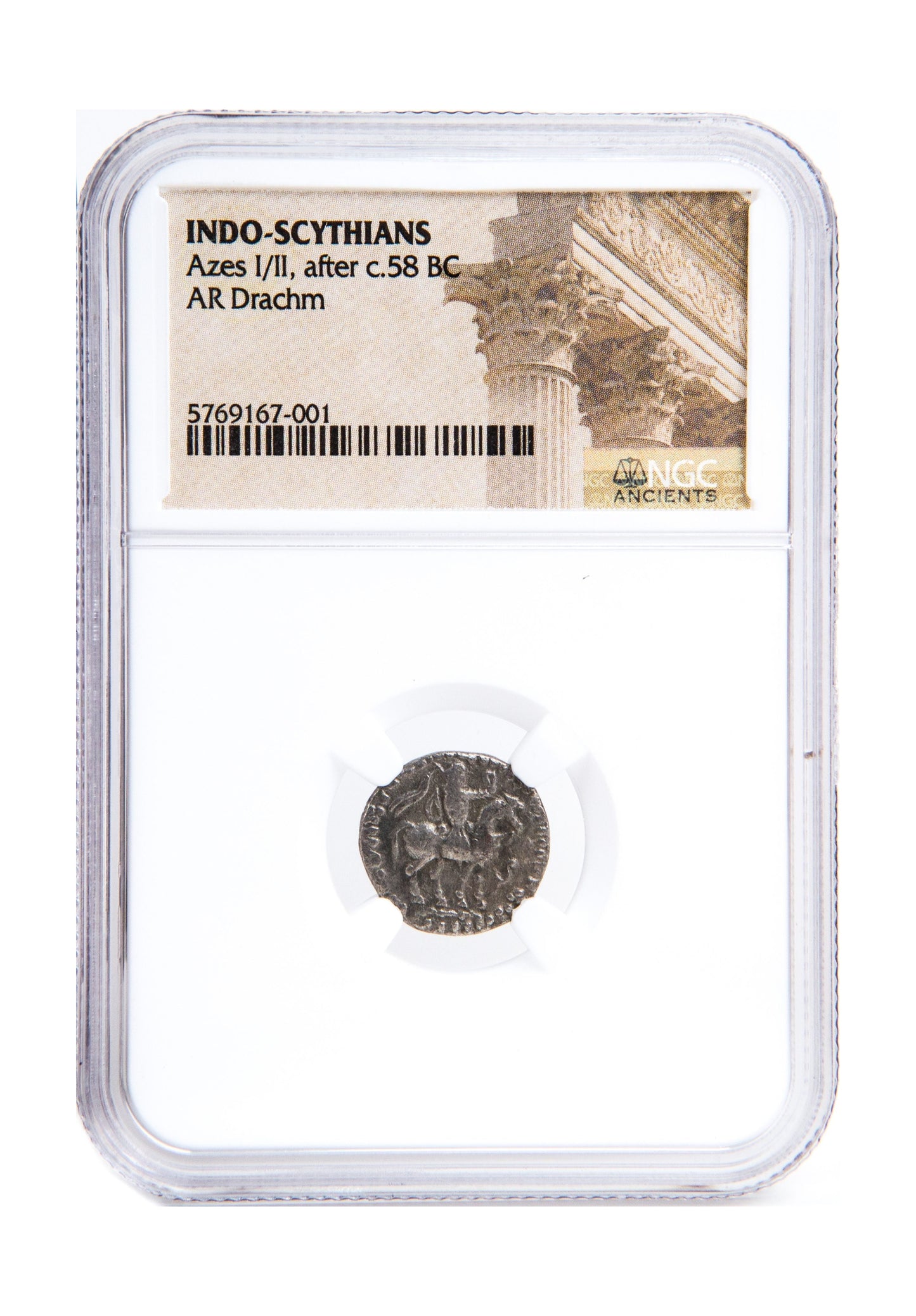 Azes II Silver Drachm – Journey of the Magi Era (c. 35 BC – AD 5) – NGC Certified