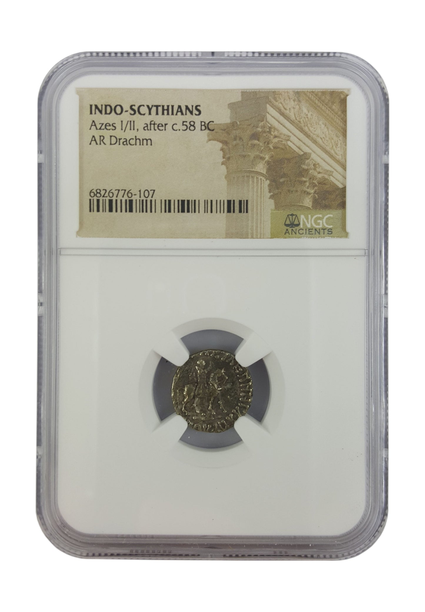 Azes II Silver Drachm – Journey of the Magi Era (c. 35 BC – AD 5) – NGC Certified