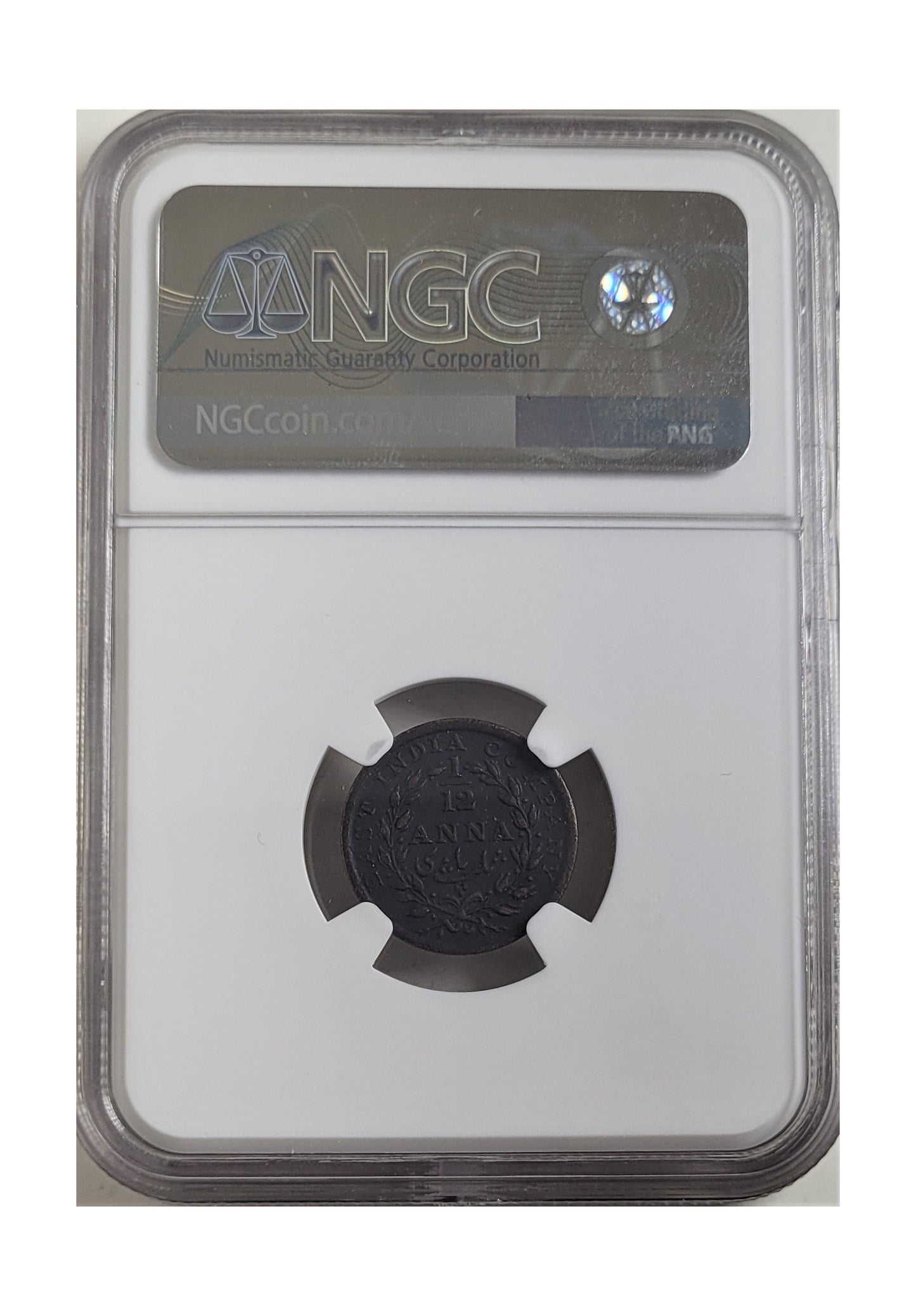 East India Company 1/12 Anna (1835) NGC – British Colonial Coinage