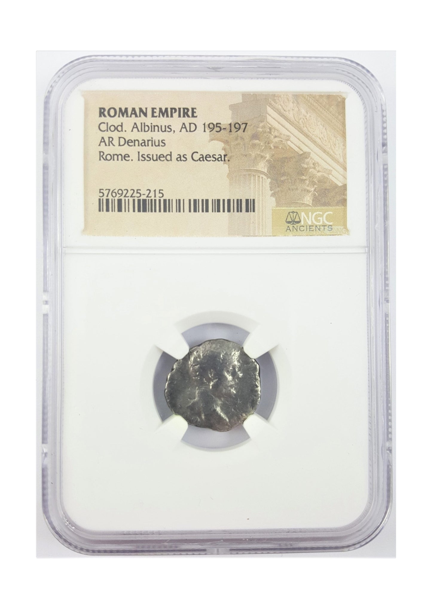 Clodius Albinus Roman Silver Denarius (AD 195–197) – NGC Certified