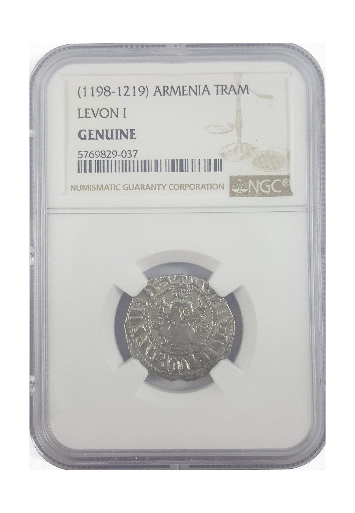 Levon I “The Magnificent” – King of Armenia – Crusader AE Coin (AD 1198) NGC Certified