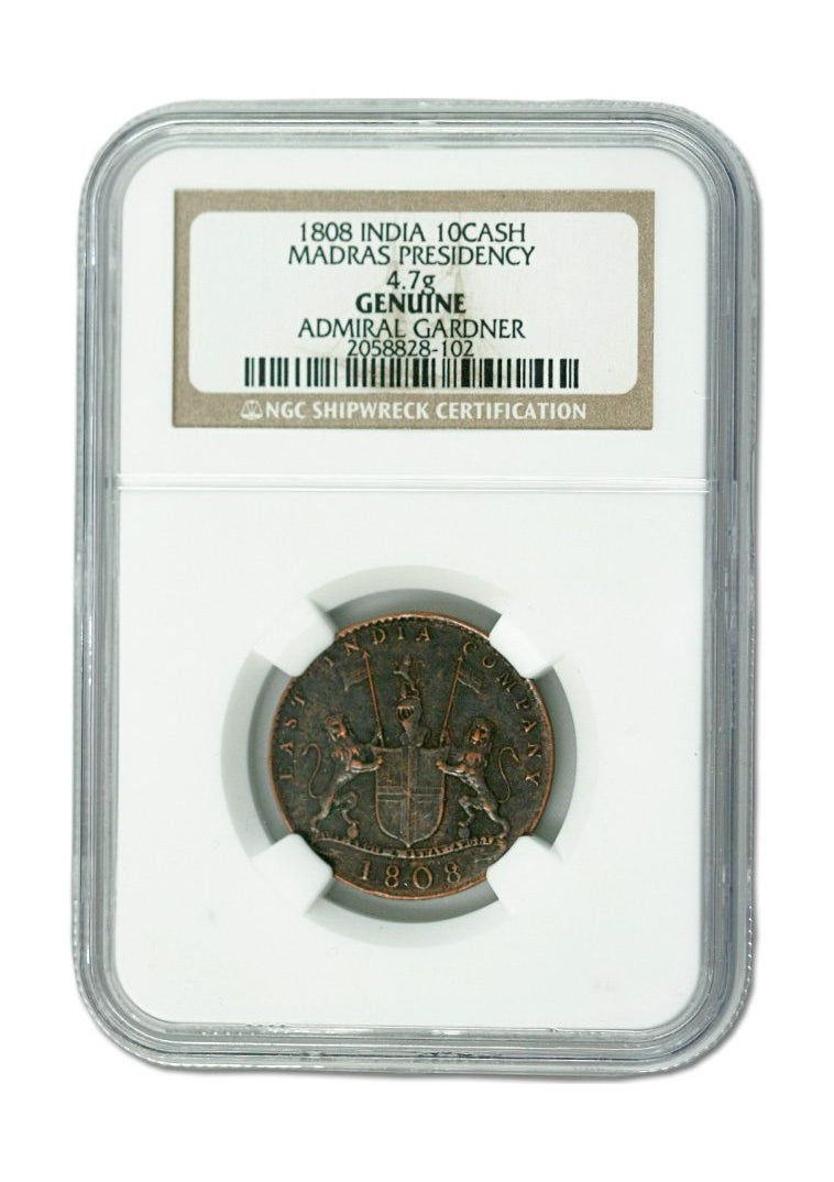 Admiral Gardner Shipwreck Treasure 10 Cash (1808) NGC