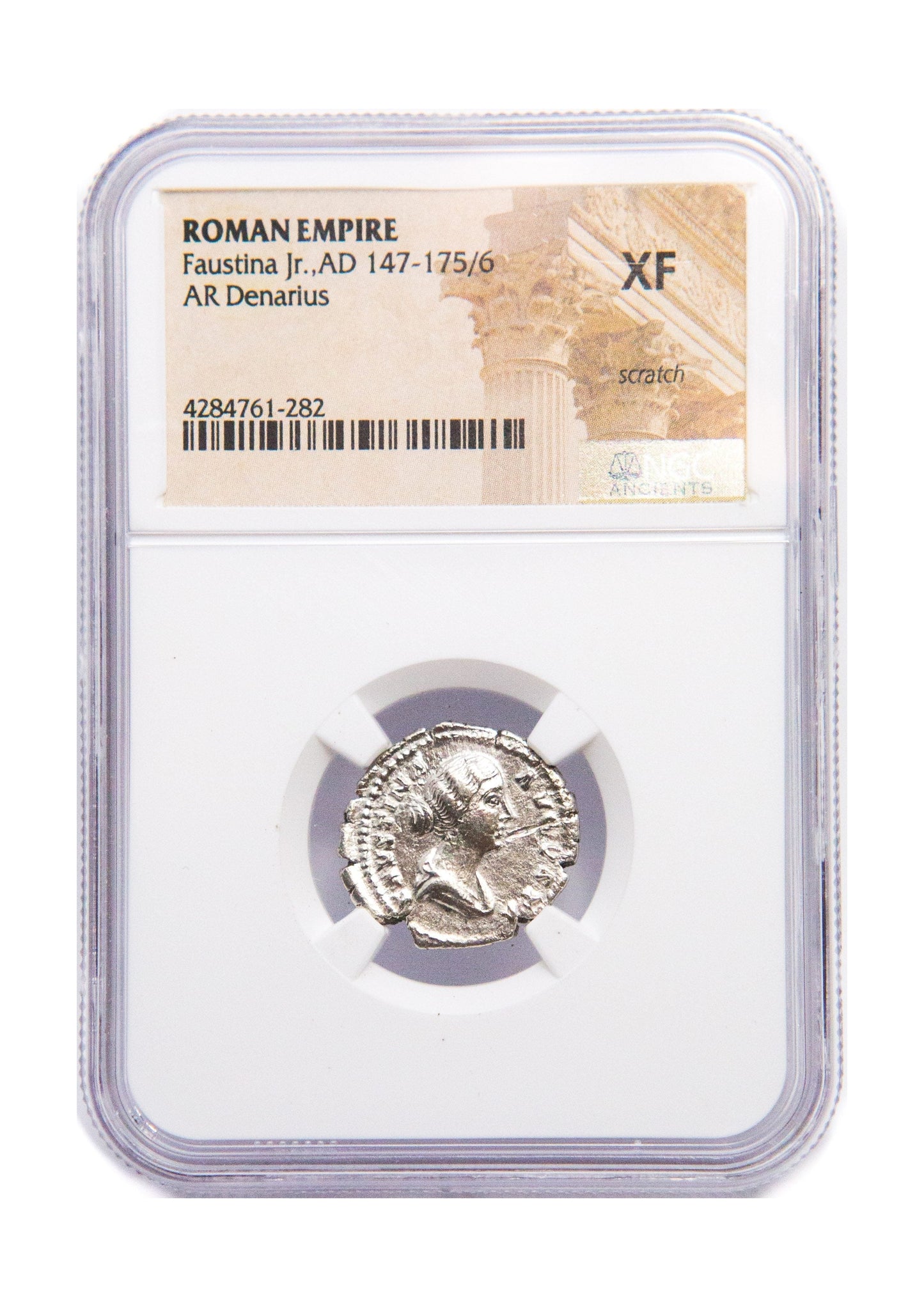 Faustina Jr. Roman Silver Antoninianus (NGC Certified Slab)