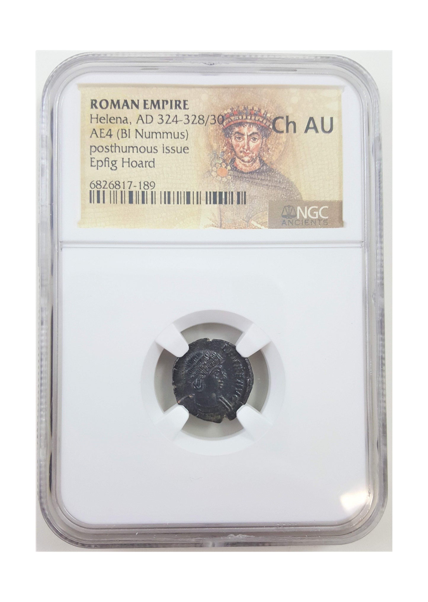 Roman Bronze AE Of Helena (AD 324–337) Epfig Hoard NGC