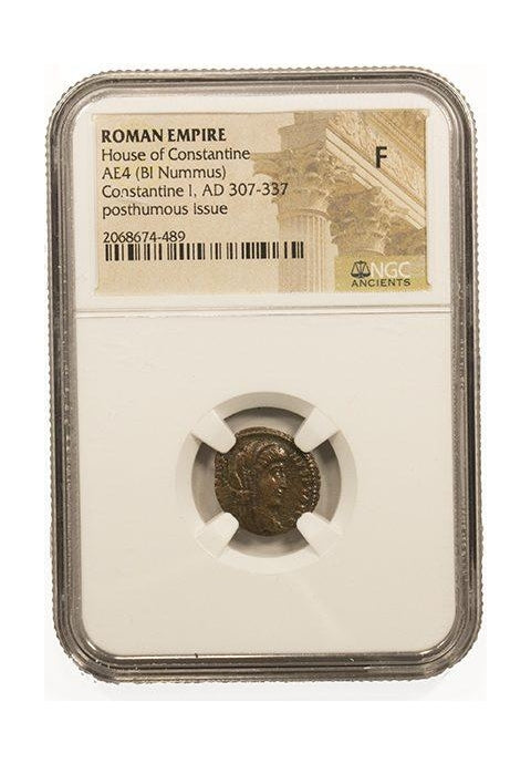 Roman Bronze AE4 Of Constantine I (Posthumous, AD 337–340) NGC