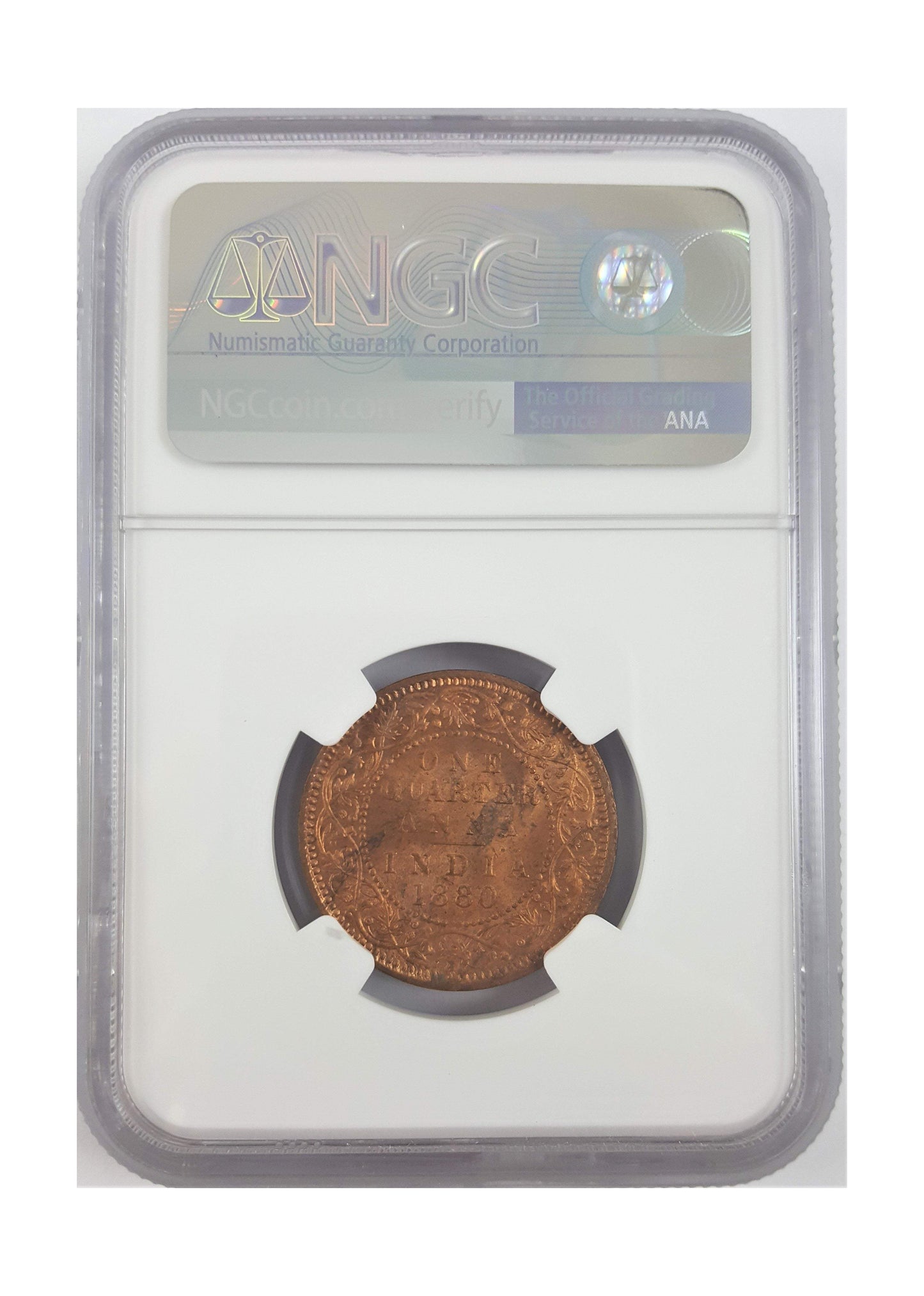 British India 1/4 Anna (1880–1889) – Queen Victoria – Copper Coin