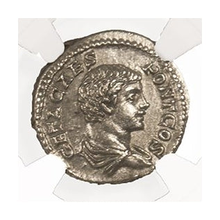 Geta Roman Silver Antoninianus (NGC Certified Slab)