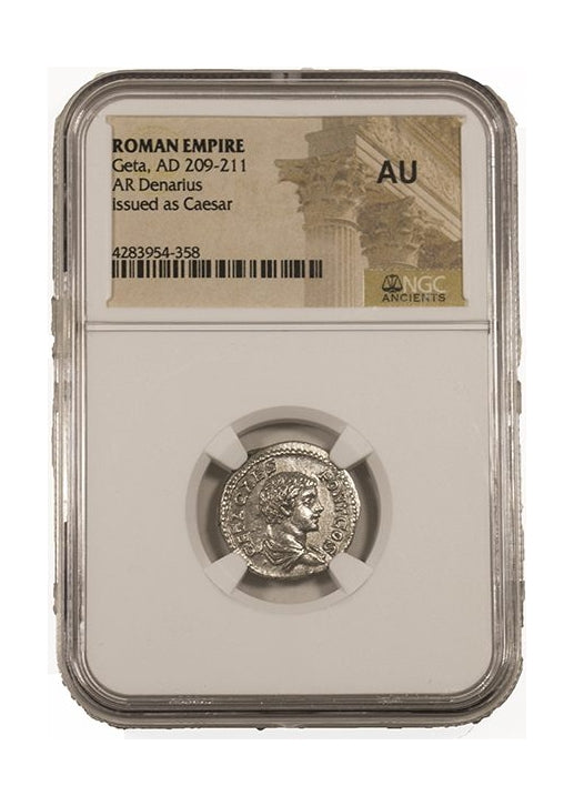 Geta Roman Silver Antoninianus (NGC Certified Slab)
