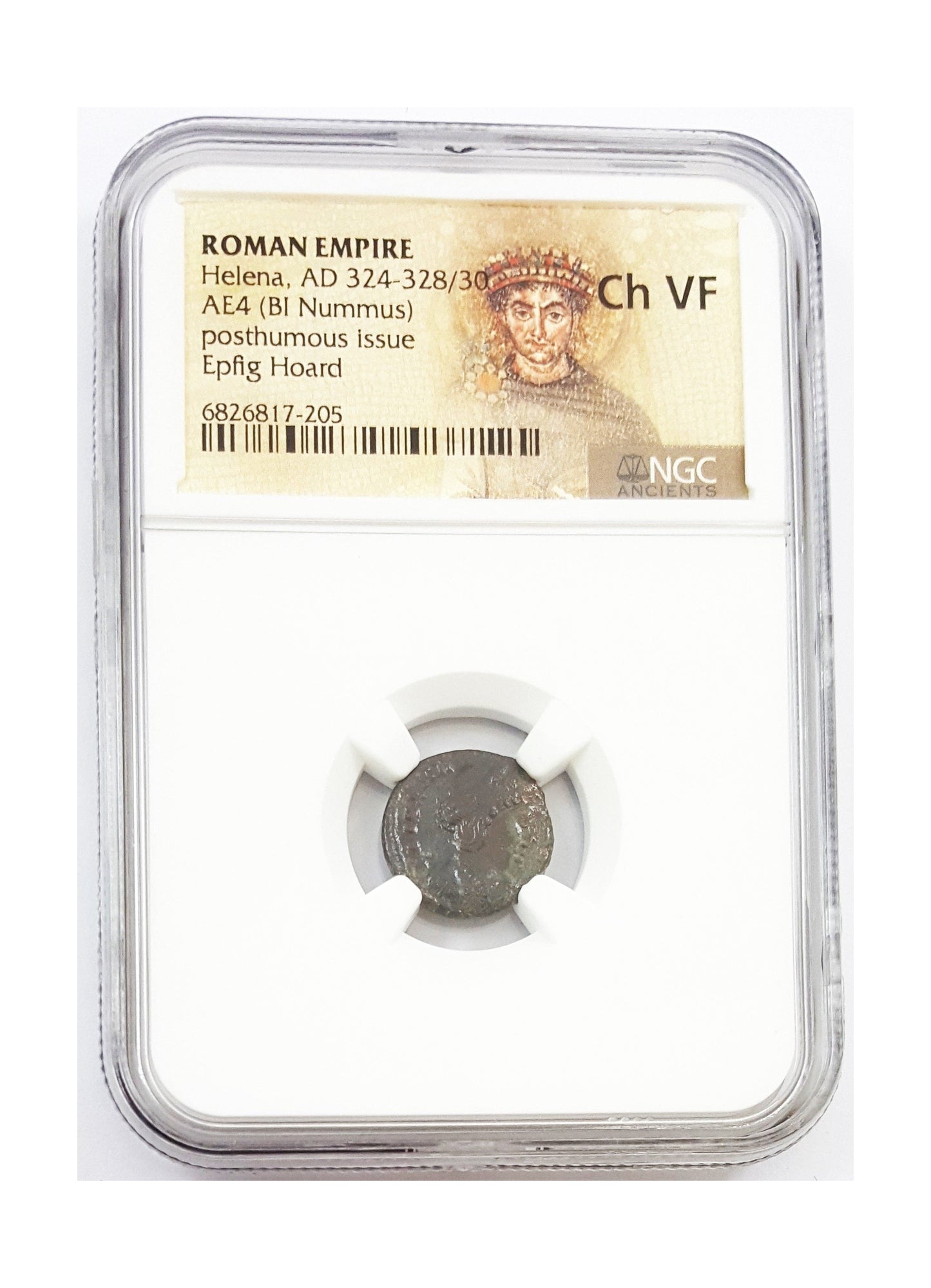 Roman Bronze AE Of Helena (AD 324–337) Epfig Hoard NGC