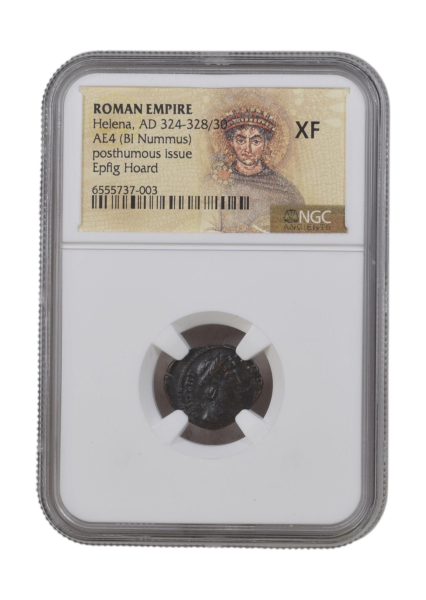 Roman Bronze AE Of Helena (AD 324–337) Epfig Hoard NGC