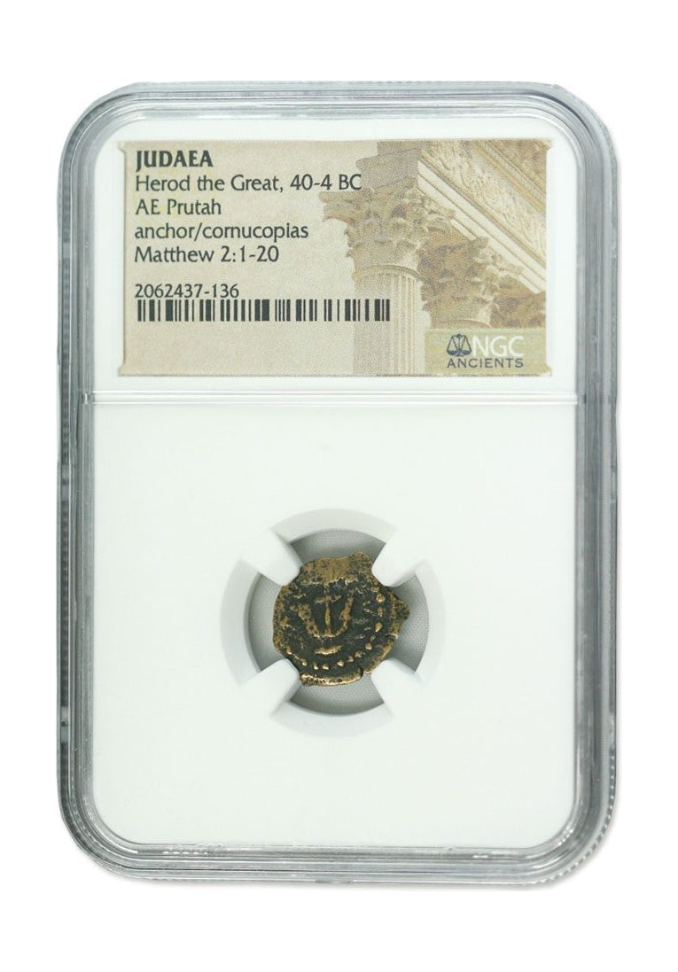 Herod I Judaea AE Prutah (40-4 BC) NGC