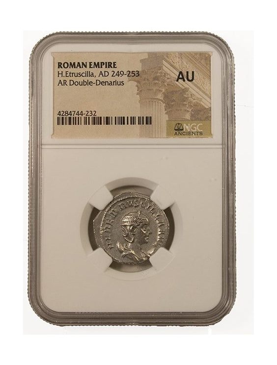 Herennia Etruscilla Roman Silver Denarius (NGC Certified Slab)
