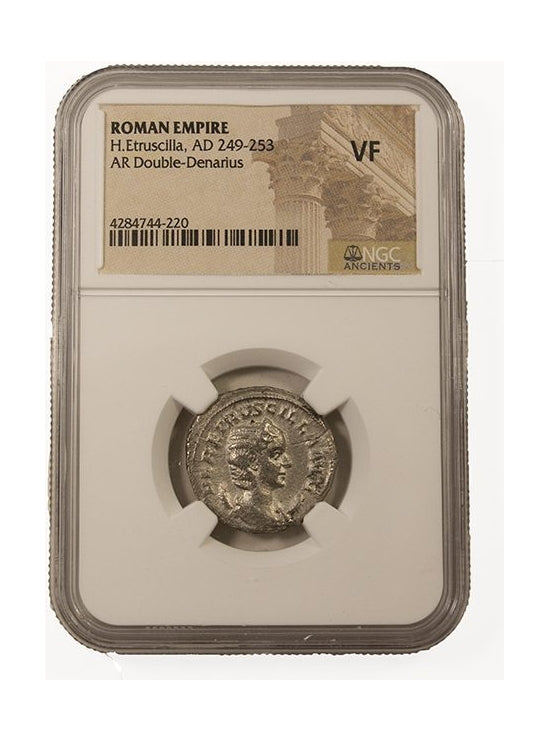 Herennia Etruscilla Roman Silver Denarius (NGC Certified Slab)