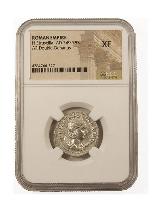 Herennia Etruscilla Roman Silver Denarius (NGC Certified Slab)