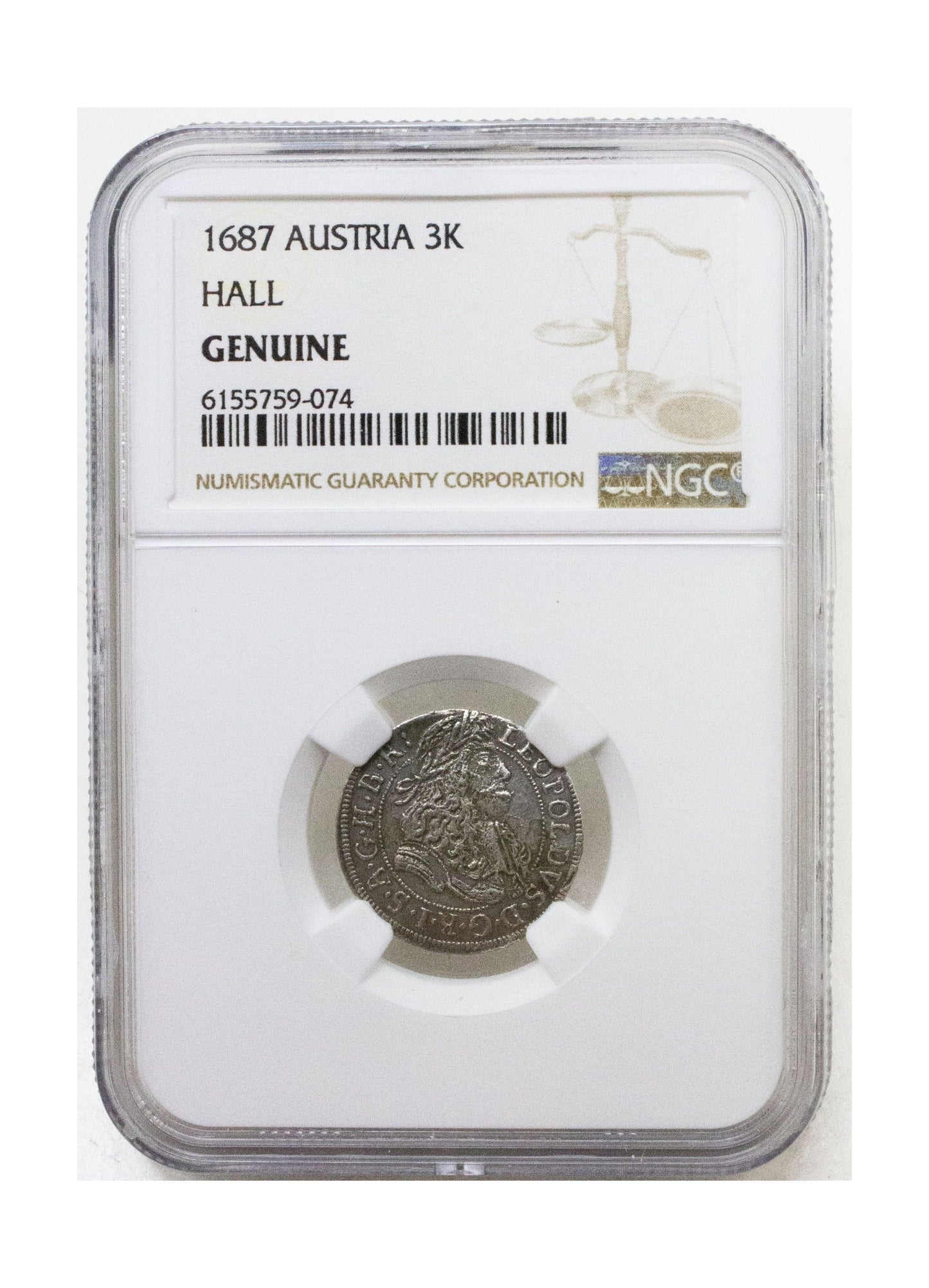 Austria Silver 3 Kreuzer Of Leopold I “The Hogmouth” (AD 1657–1705) NGC