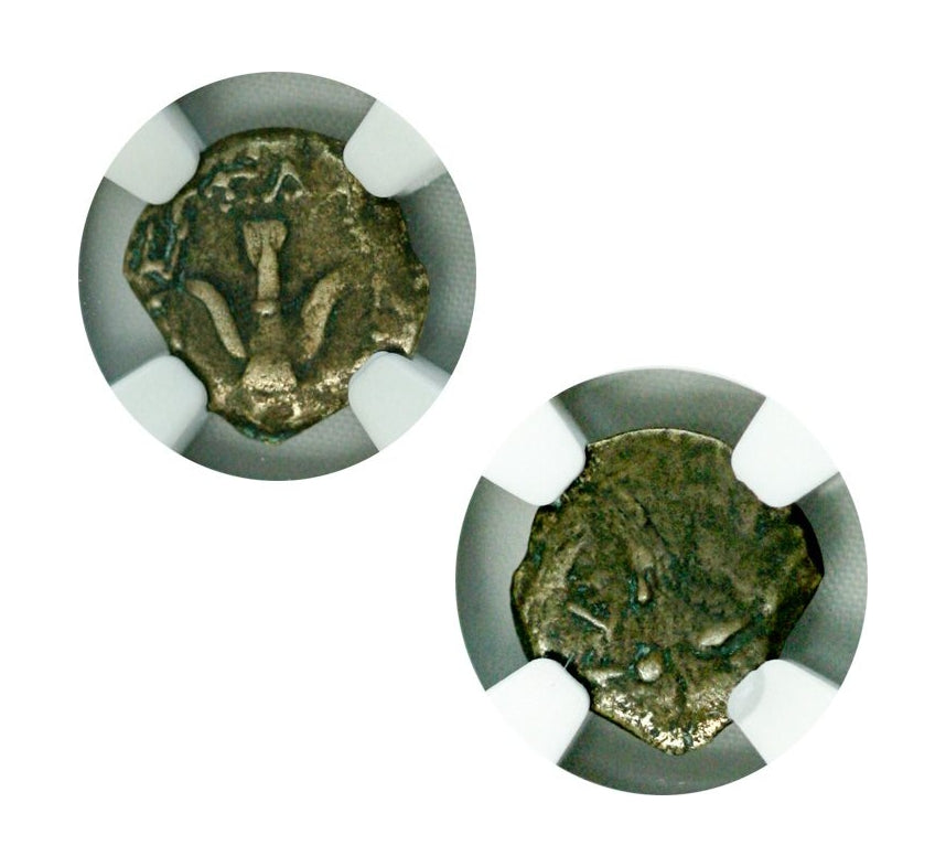 Widow's Mite Judaea AE Prutah of Alexander Jannaeus (103-76 BC) NGC