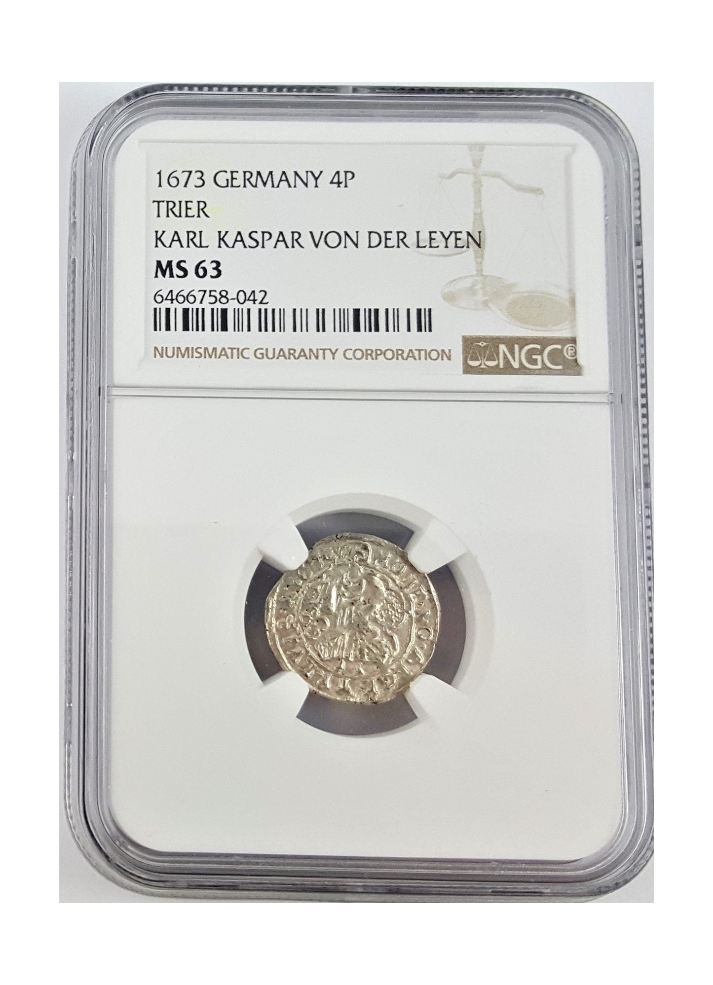 Germany 4 Pfennig (1652–1673) – Archbishopric of Trier, NGC Certified