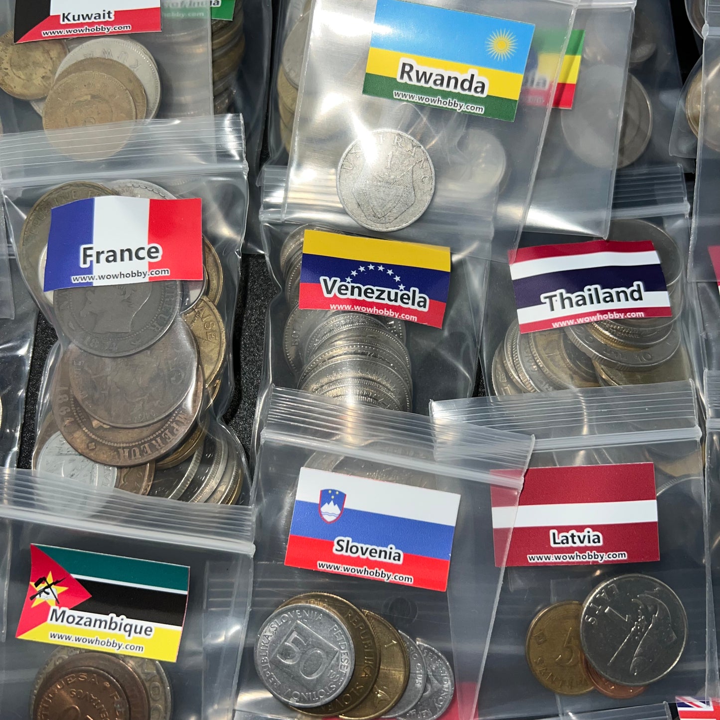 500-1500 Different World Coins – Organized by Country (No Repeats)