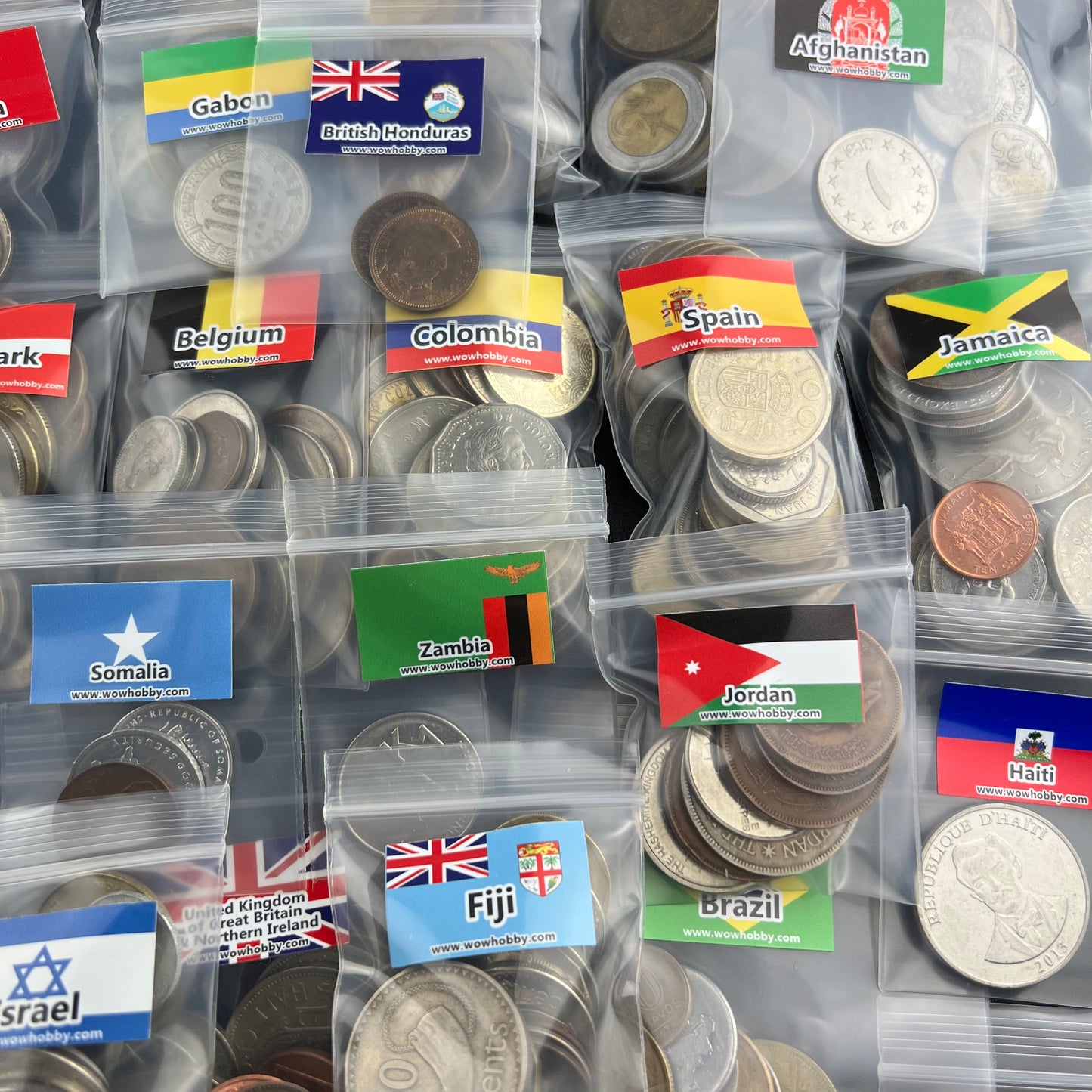 500-1500 Different World Coins – Organized by Country (No Repeats)