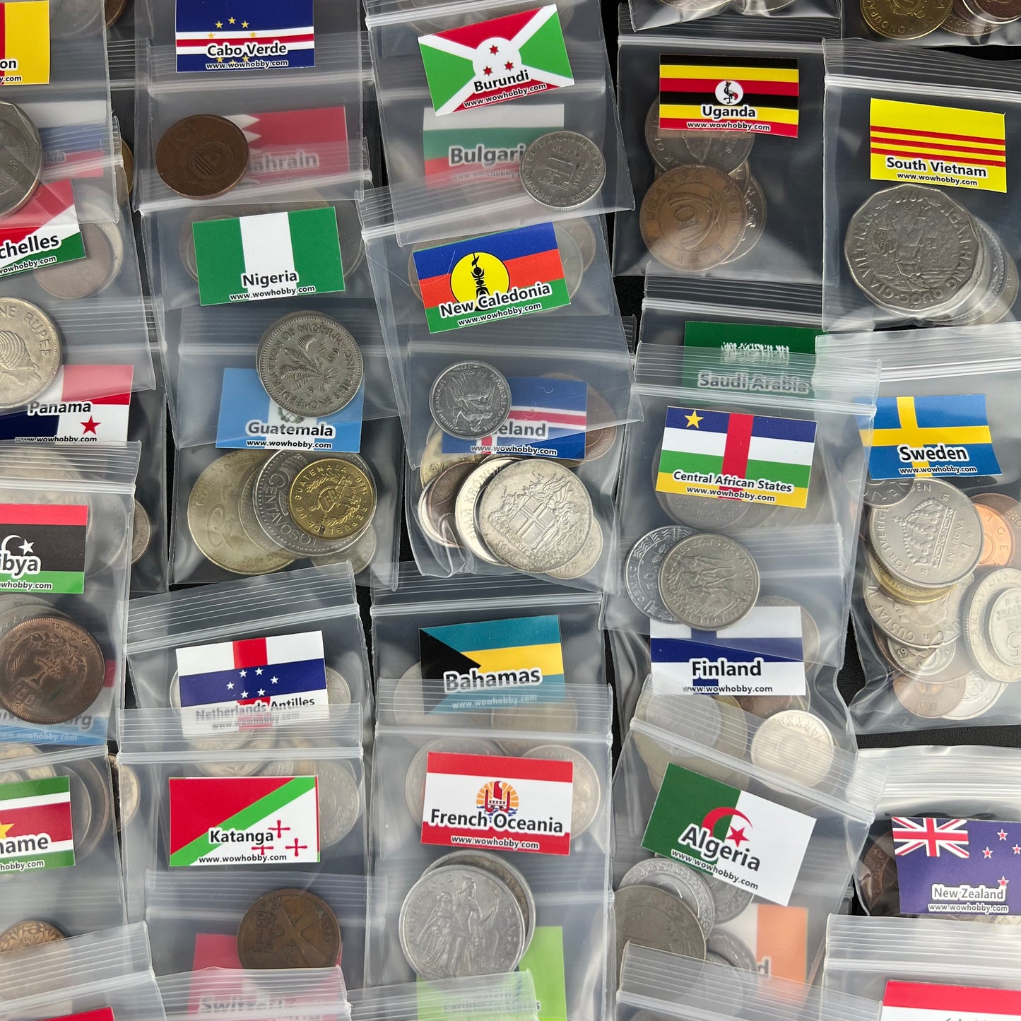 500-1500 Different World Coins – Organized by Country (No Repeats)