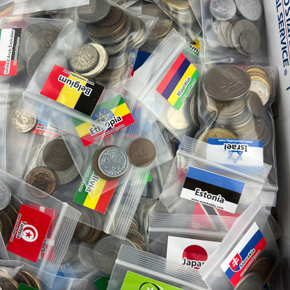 500-1500 Different World Coins – Organized by Country (No Repeats)