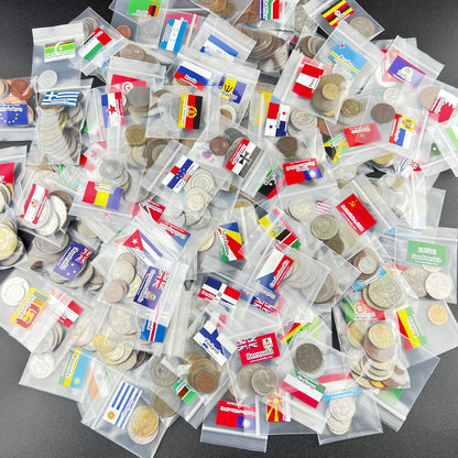 500-1500 Different World Coins – Organized by Country (No Repeats)