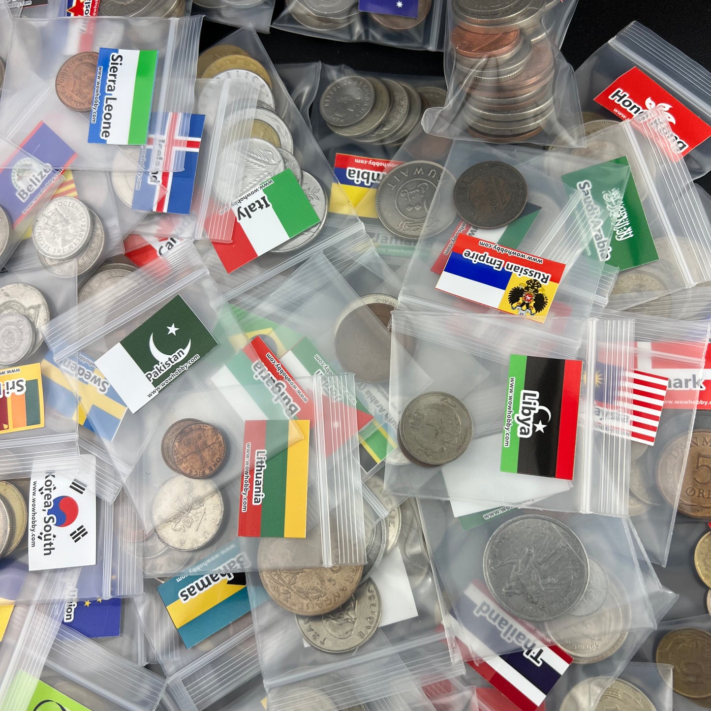 500-1500 Different World Coins – Organized by Country (No Repeats)