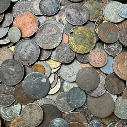 Bulk Lot of Damaged, Cull Foreign Coins and US Tokens
