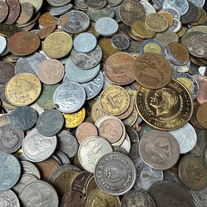 Bulk Lot of Damaged, Cull Foreign Coins and US Tokens