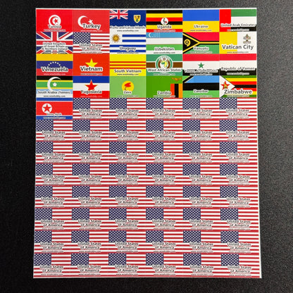 250 Mini Country Flags for Binders