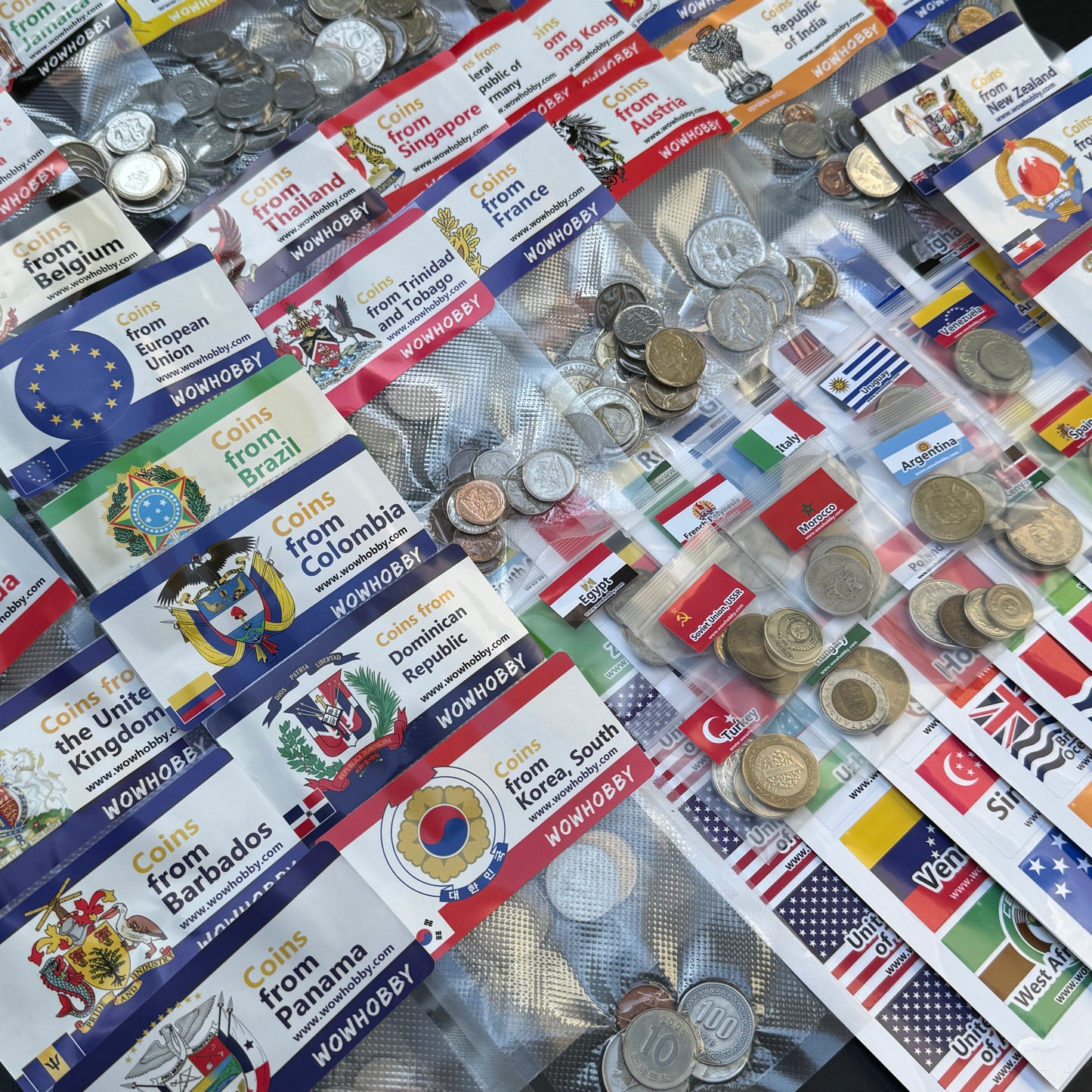 500-2000 World Coins – Organized by Country (Some Repeats)