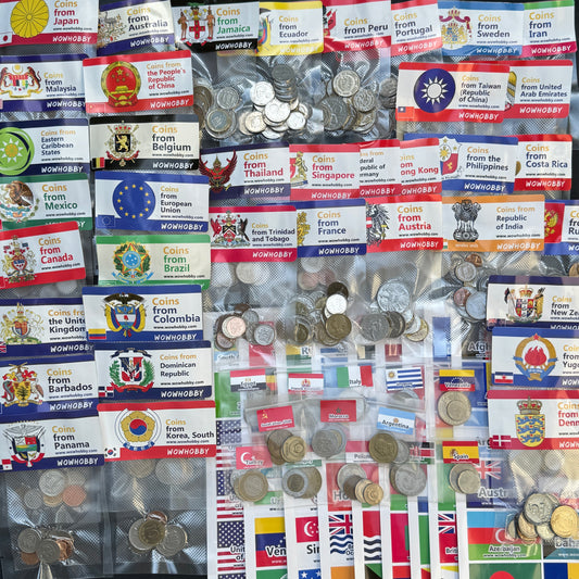 500-2000 World Coins – Organized by Country (Some Repeats)