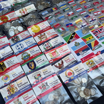 500-2000 World Coins – Organized by Country (Some Repeats)