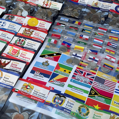 500-2000 World Coins – Organized by Country (Some Repeats)