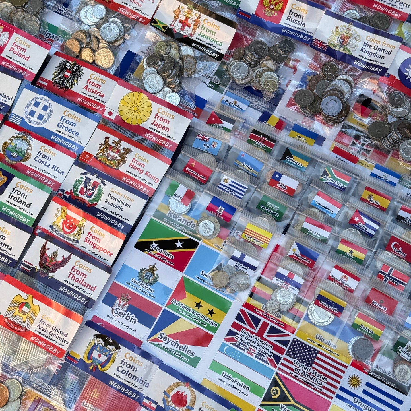 500-2000 World Coins – Organized by Country (Some Repeats)