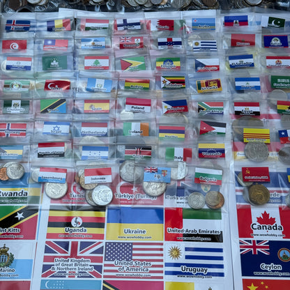 500-2000 World Coins – Organized by Country (Some Repeats)