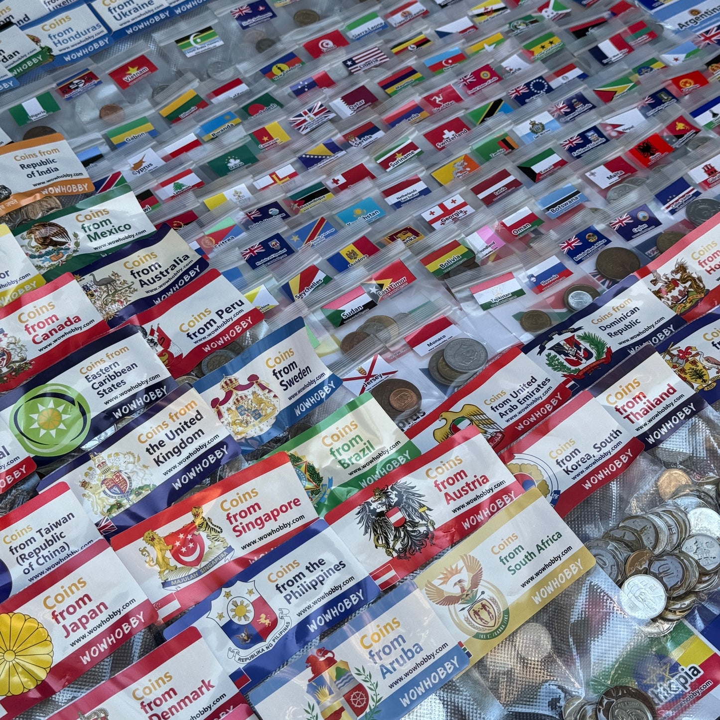 500-2000 World Coins – Organized by Country (Some Repeats)