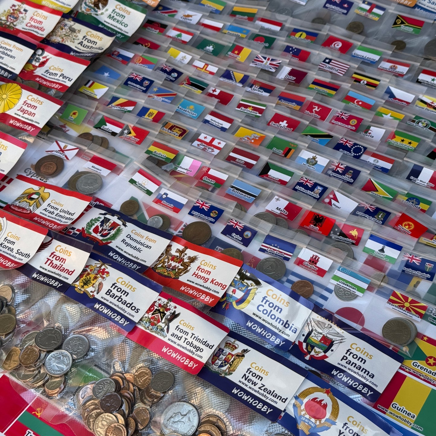 500-2000 World Coins – Organized by Country (Some Repeats)