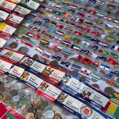 500-2000 World Coins – Organized by Country (Some Repeats)